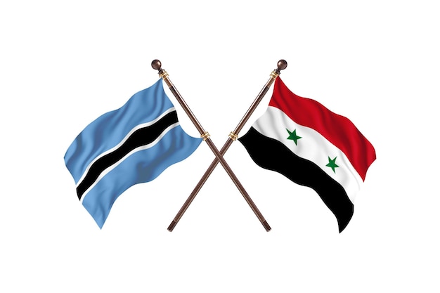 Botswana versus Syrië vlaggen achtergrond