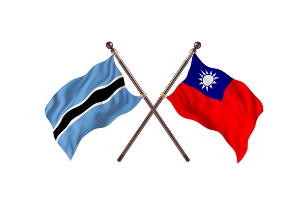 Botswana versus Taiwan Flags Background