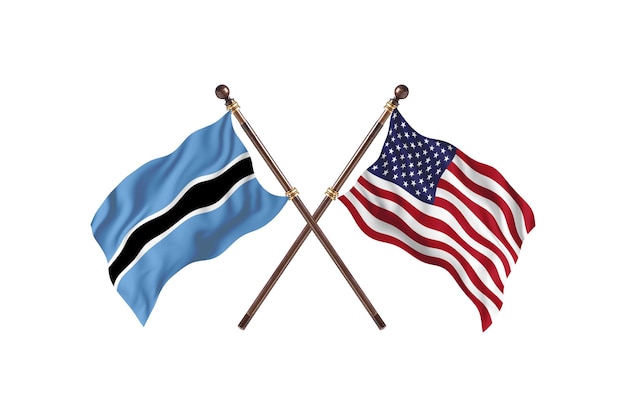 Botswana versus Verenigde Staten vlaggen achtergrond