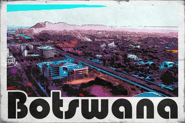 Botswana vintage travel postcard