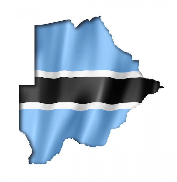 Botswana vlag kaart