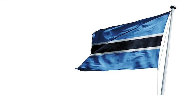 botswana waving 3D render Flag, on a blue sky background. - image