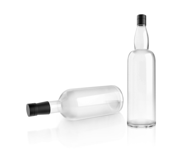 A bottle of alcohol on a white background 3d render