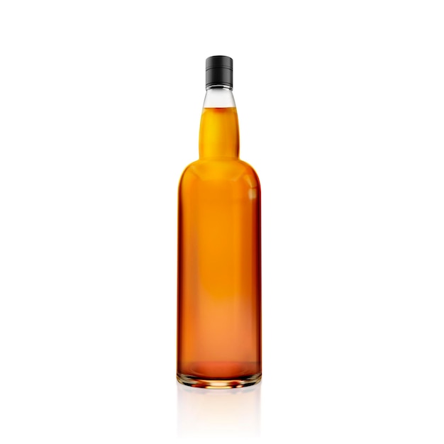 A bottle of alcohol on a white background 3d render