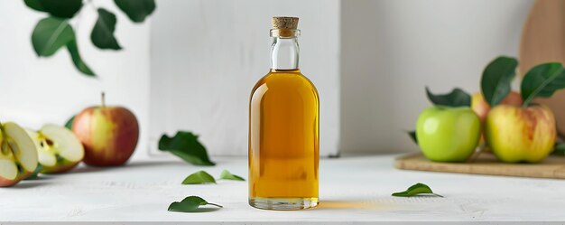 a bottle of alcohol with leaves on the top