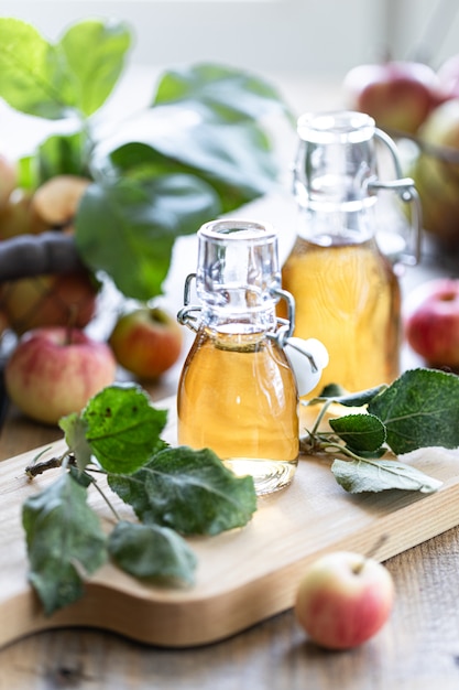 Bottle of apple organic vinegar or cider 