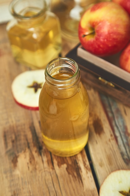 bottle of apple organic vinegar