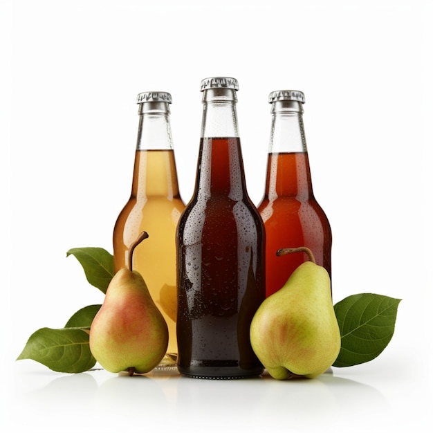 Bottle of apple vinegar with fresh apples