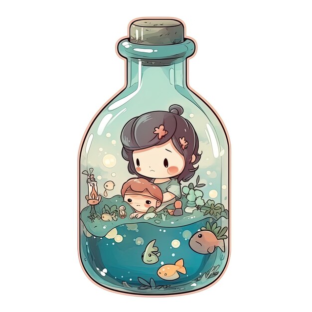 a bottle of baby under a baby in the water.