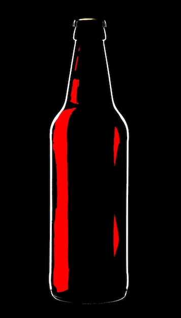 Photo bottle of beer isolated on a black background