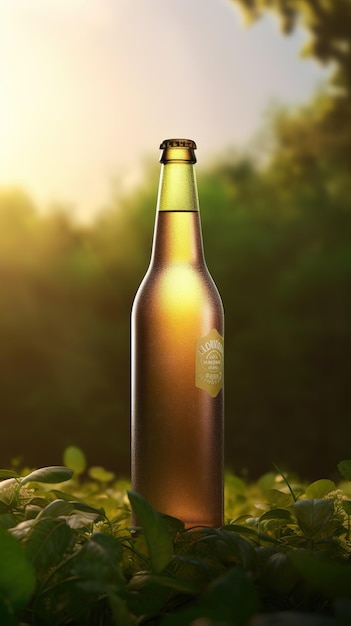 Photo a bottle of beer for poster design