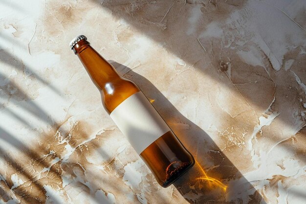 Photo a bottle of beer sitting on top of a table