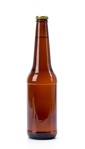 Bottle of beer on white background