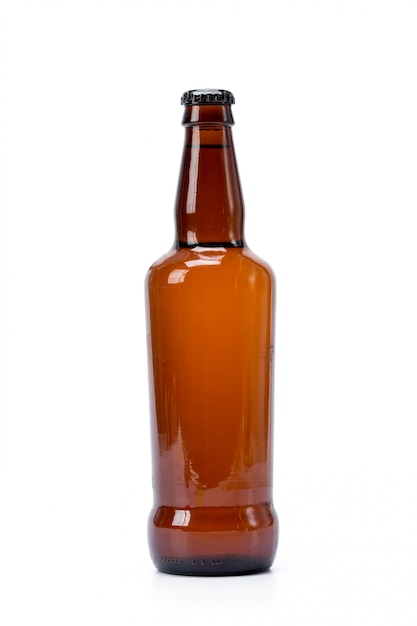 Bottle of beer on white 