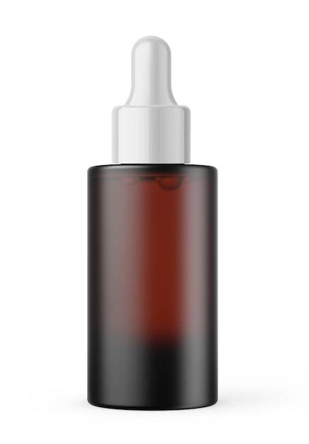 a bottle of black bottle of liquid with a white background.