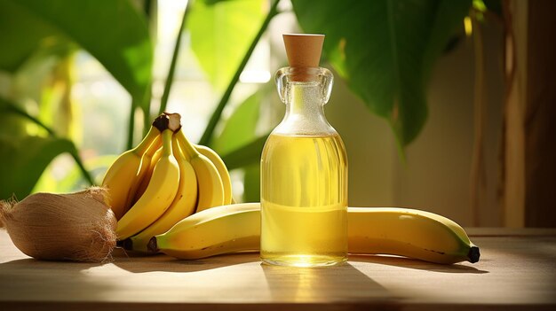 Photo bottle cans of banana extract essential oilai