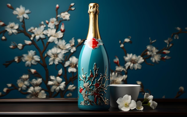 Bottle of champagne illustration