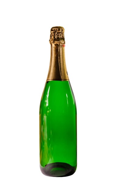 Bottle of the champagne isolated on white background