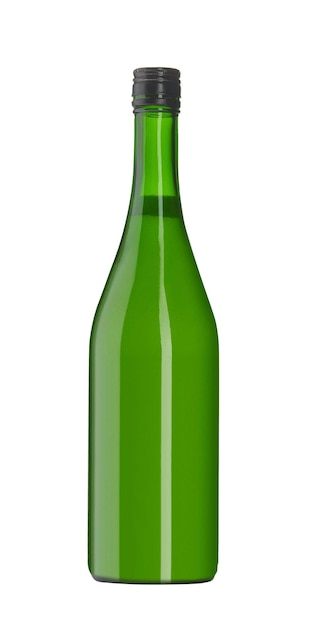シャンパンのボトルを白に隔離した
