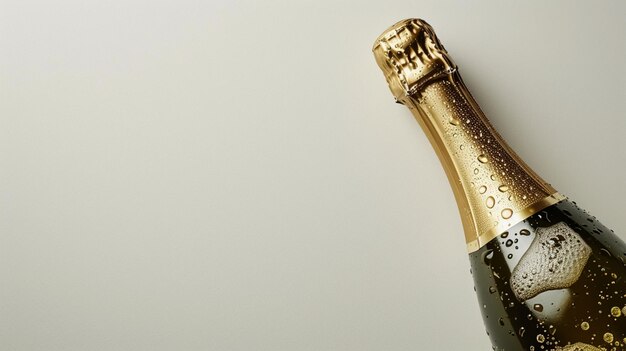 Photo bottle of champagne on a white background