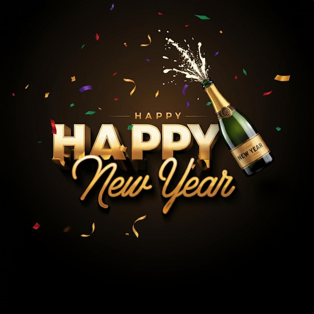 a bottle of champagne with confetti and confetti in the background