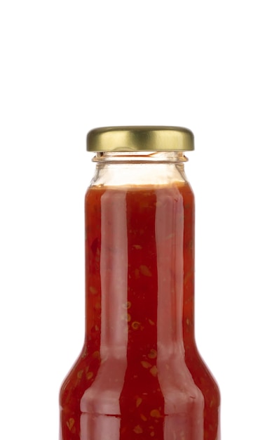 bottle chili sauce for chicken isolated on white background