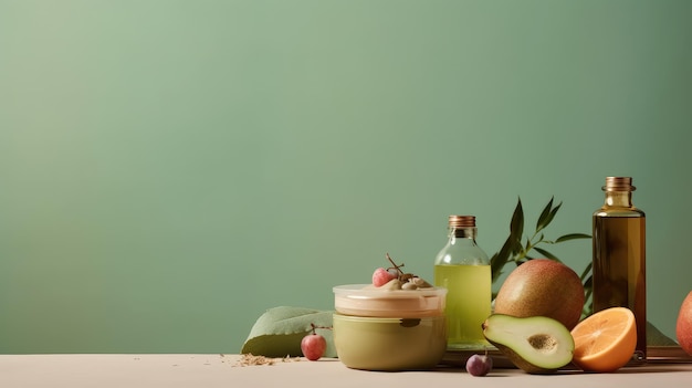 A bottle of coconut oil next to a bottle of olive oil.