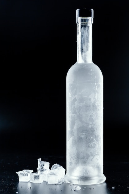 Bottle of cold vodka