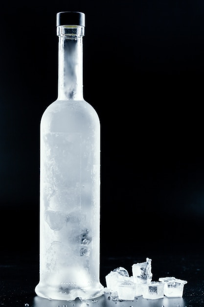 Bottle of cold vodka