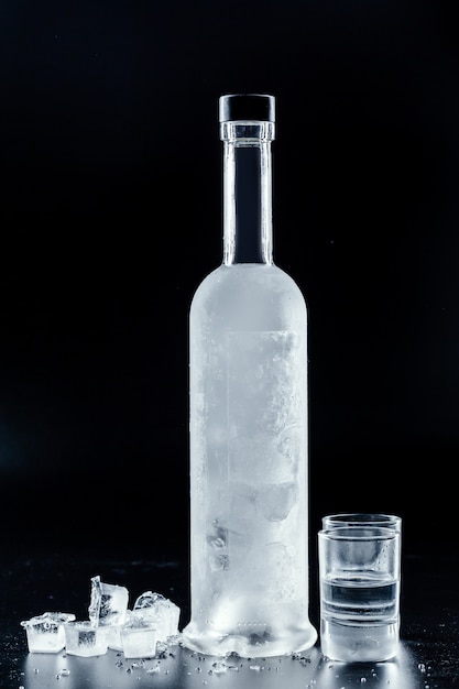 Bottle of cold vodka