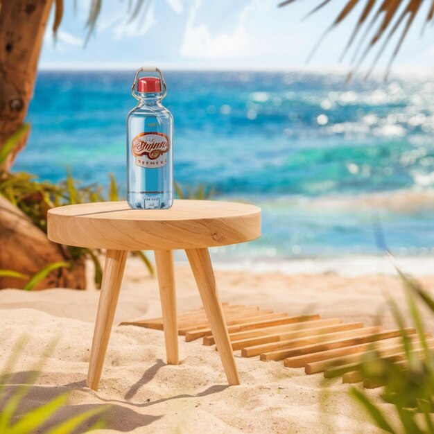 a bottle of coronado water sits on a table