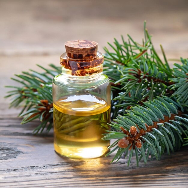 a bottle of essential oil and fresh oil cosmetic transfer oils