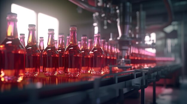 Photo bottle factory generative ai