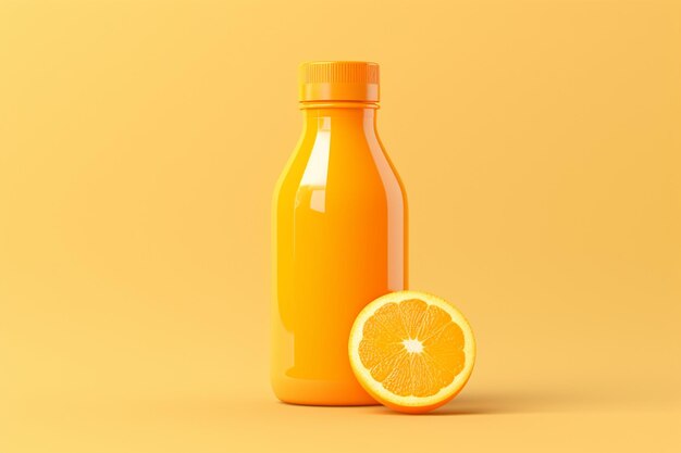 Photo a bottle of fresh red orange juice