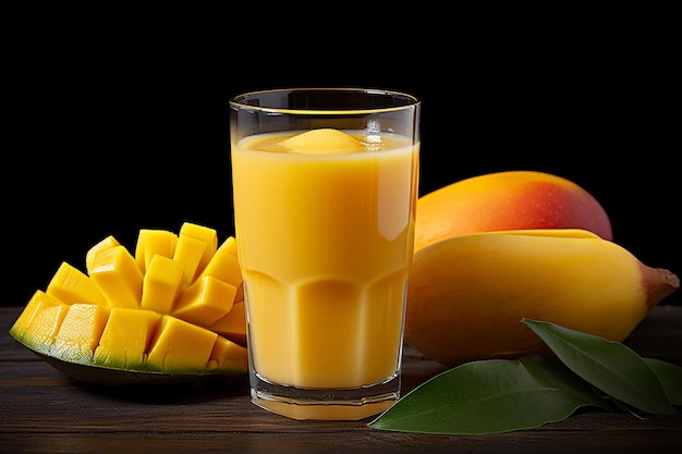 A bottle of freshly squeezed mango juice with droplets condensing on the surface