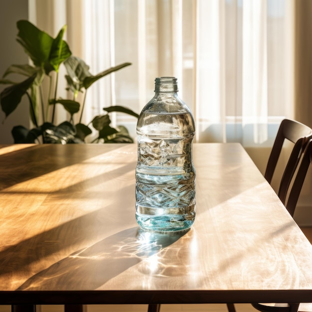 Photo bottle of glass on the table