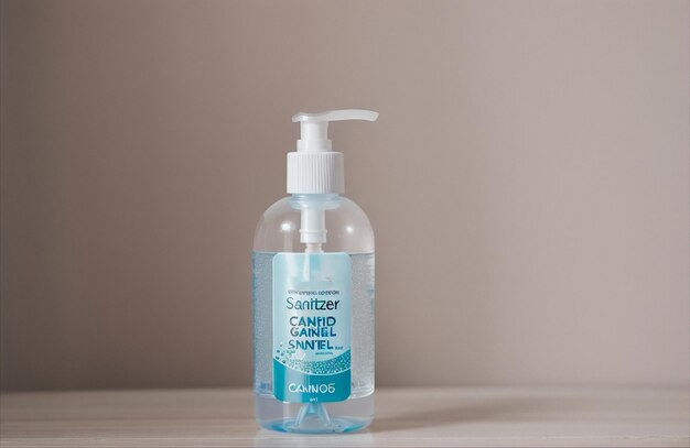 A bottle of hand sanitizer gel for hygiene and safeguarding against germs generated by ai