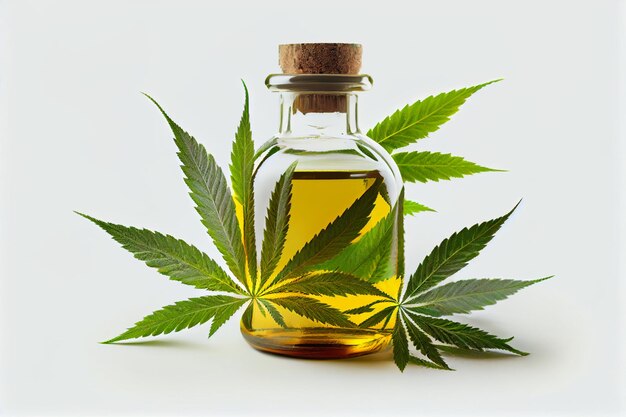 A bottle of hemp oil