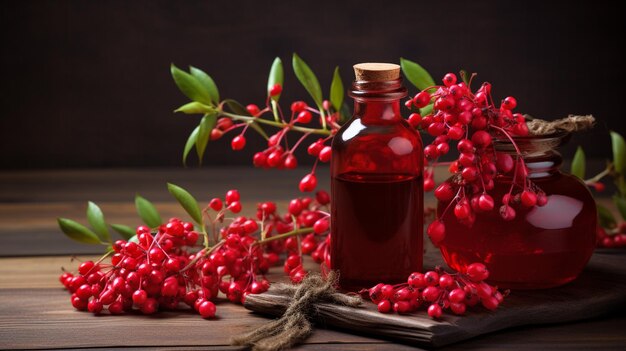 bottle jar of essential oil extract barberry