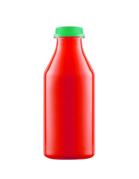 Photo bottle of ketchup isolated