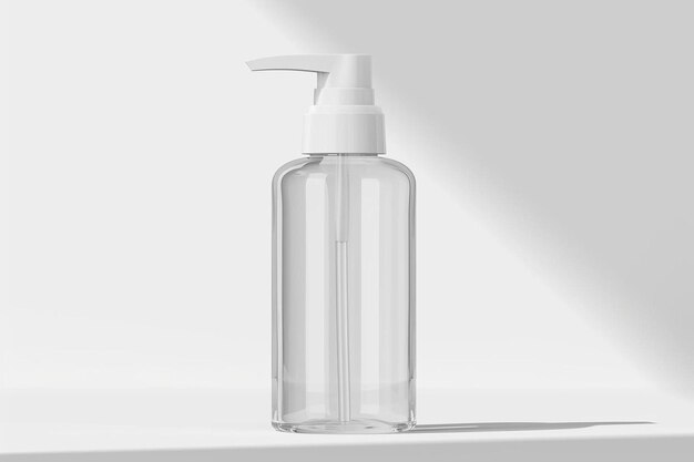 Photo a bottle of liquid on a white surface