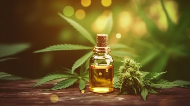 бутылка медицинского масла cbd для лечения каннабиса