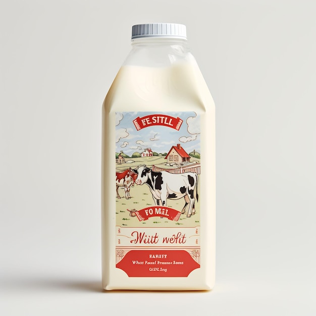 a bottle of milk with a label that says quot uncharact milk quot on it