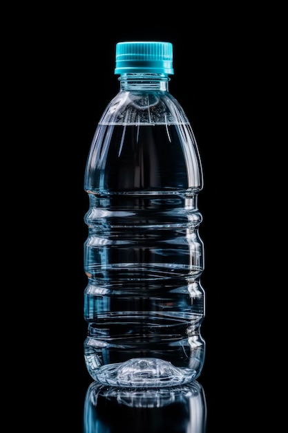 Bottle of mineral water with a dark background Generative AI