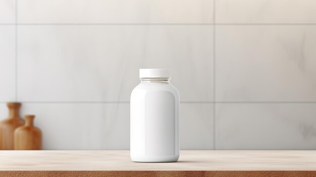 Photo bottle mockup in pharmacy