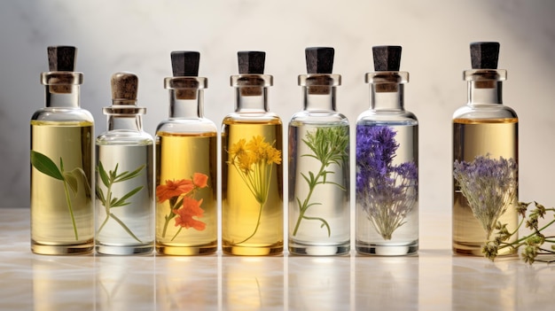 Bottle Natuurlijke cosmetica biologisch product van planten en bloemen kruidenbuis cosmetica voor huidverzorging Natuur schoonheid wetenschap geneeskunde laboratoriumtest