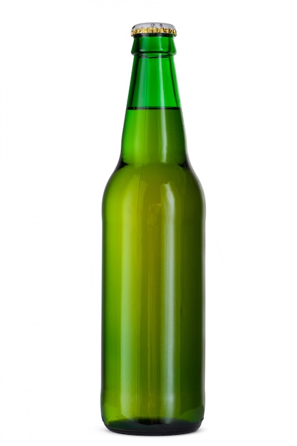 写真 白い背景で隔離のビールのボトル