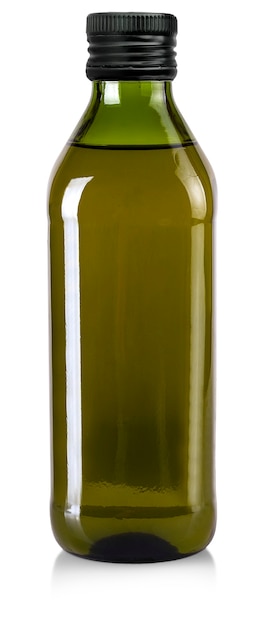 Photo the bottle of olive oil isolated on a white background. file contains clipping path