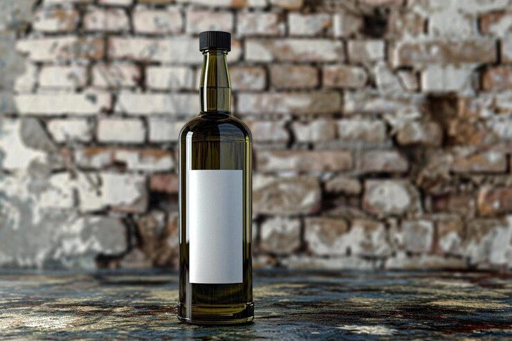 Photo a bottle of olive oil sitting on a table