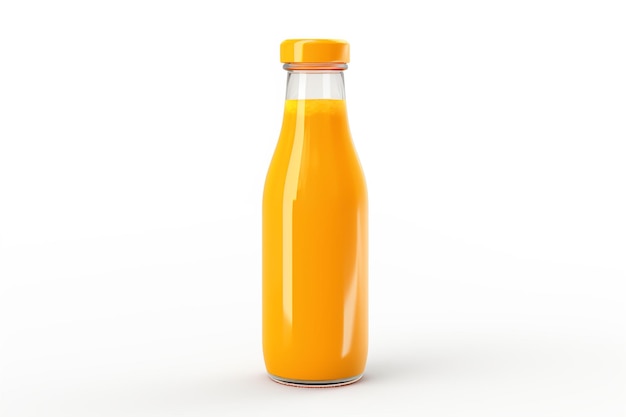 Photo bottle of orange juice isolated on white background